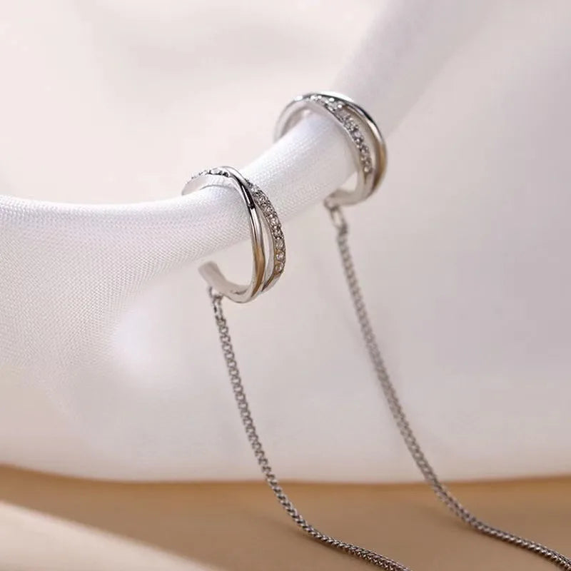 Silver Geometric Earcuffs