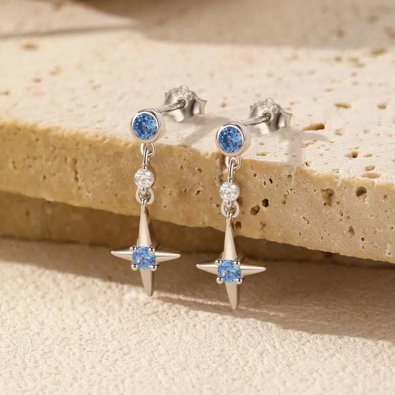 Silver Blue Shine Studs