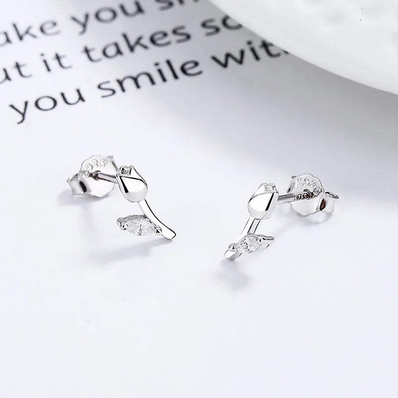 Silver Tulip Studs
