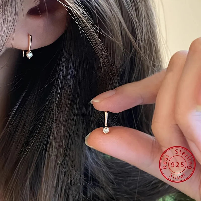 Gold Stone Ear Hooks