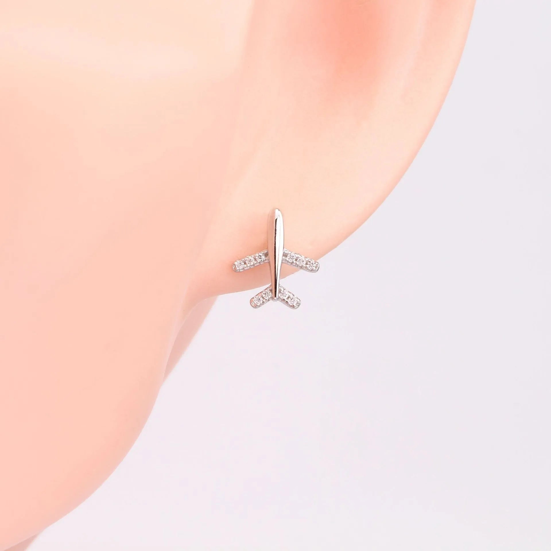 Silver Aeroplane Studs