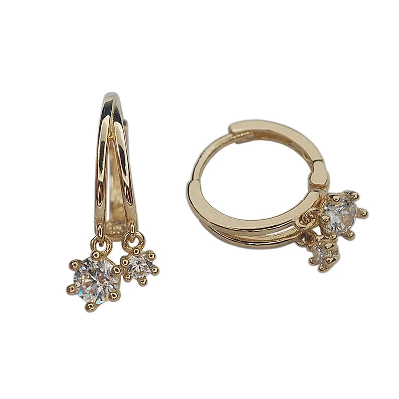 Gold Double Drop Earrings