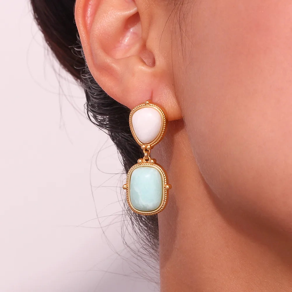 Amazonite Vintage Earrings