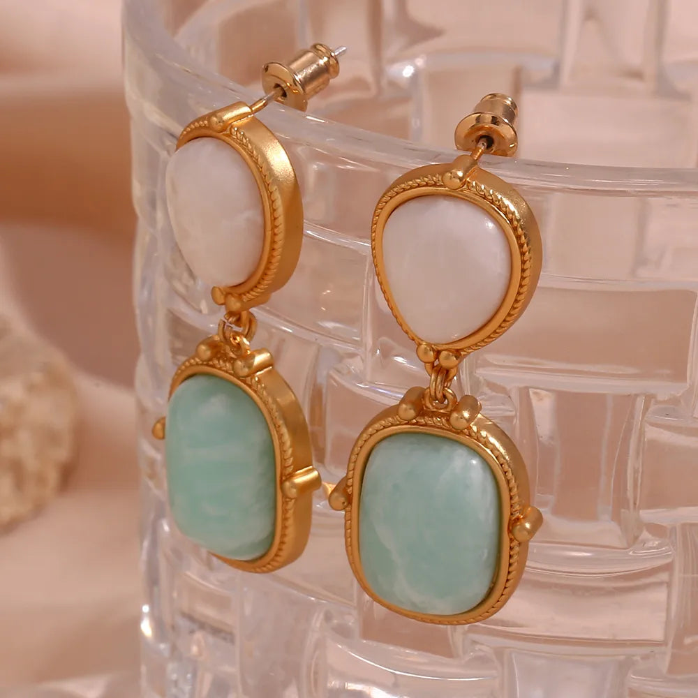 Amazonite Vintage Earrings