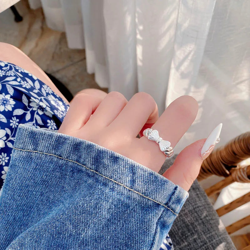 Vintage Solid Bow Adjustable Ring