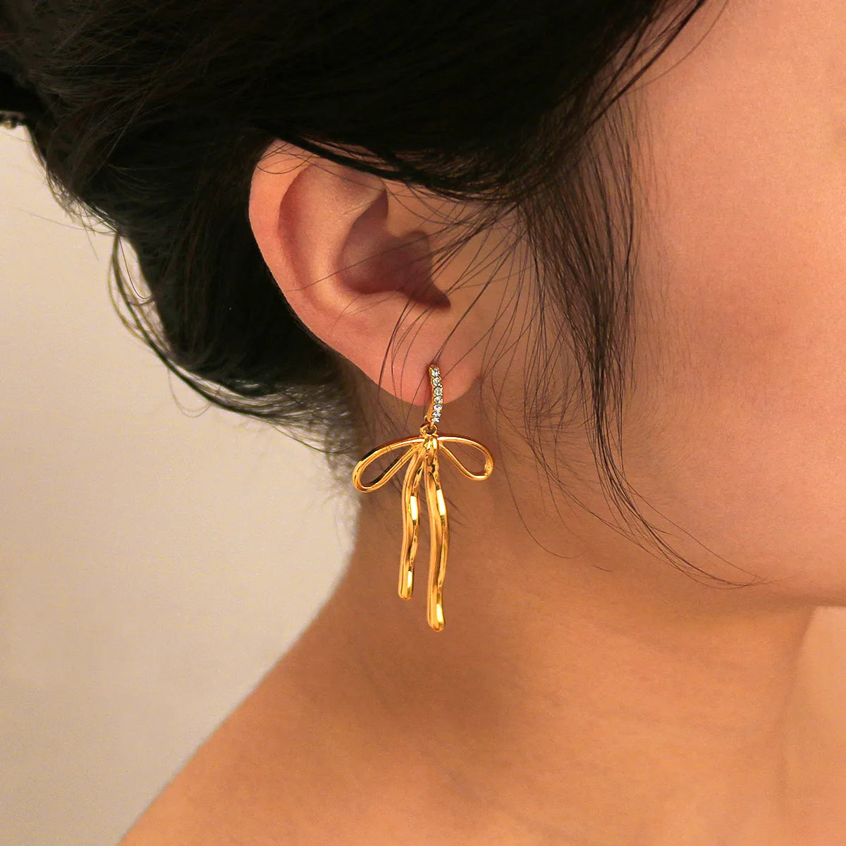 Gold Bow Earrings