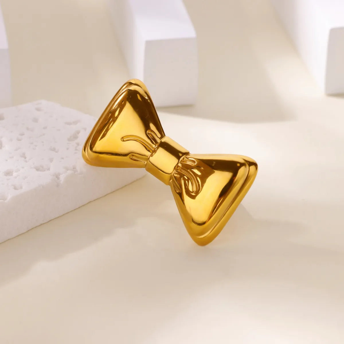 Gold Chunky Bow Ring
