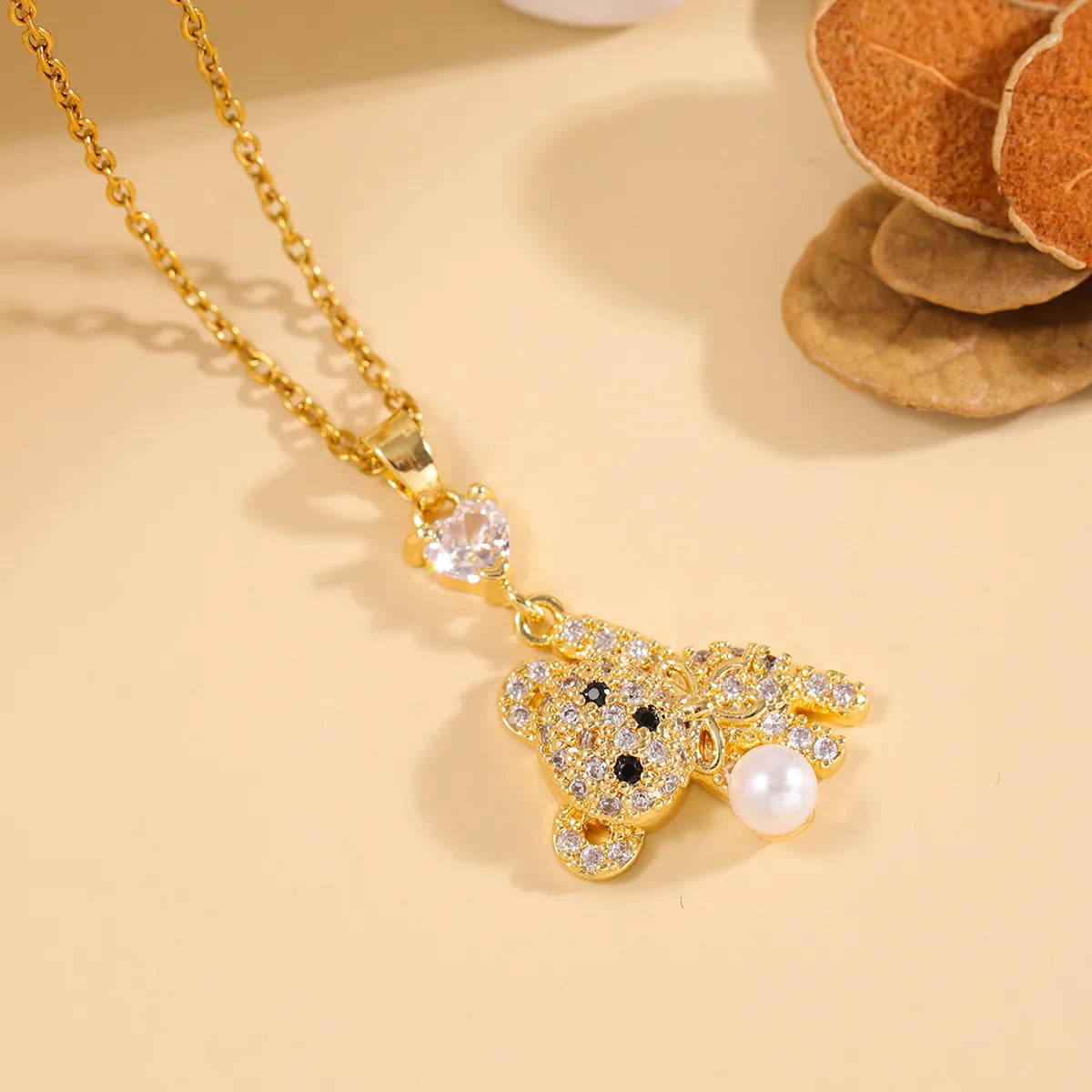 Gold Ball Bear Pendant