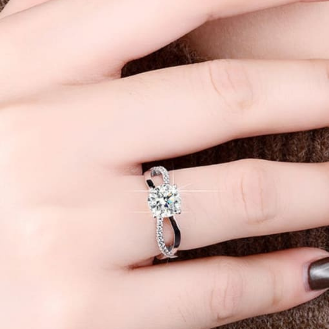 Moissanite Infinity Band Adjustable Ring