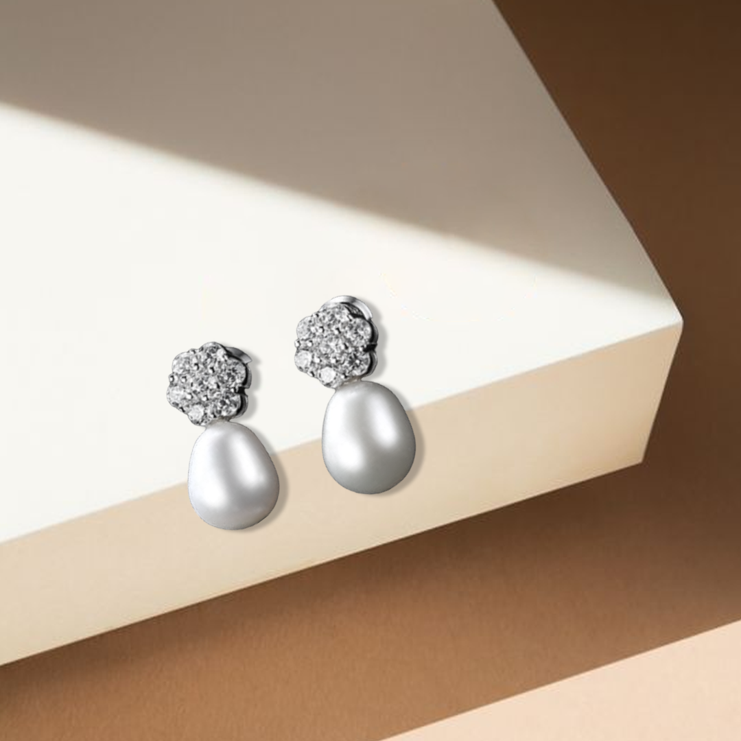 Pearl Flower Studs