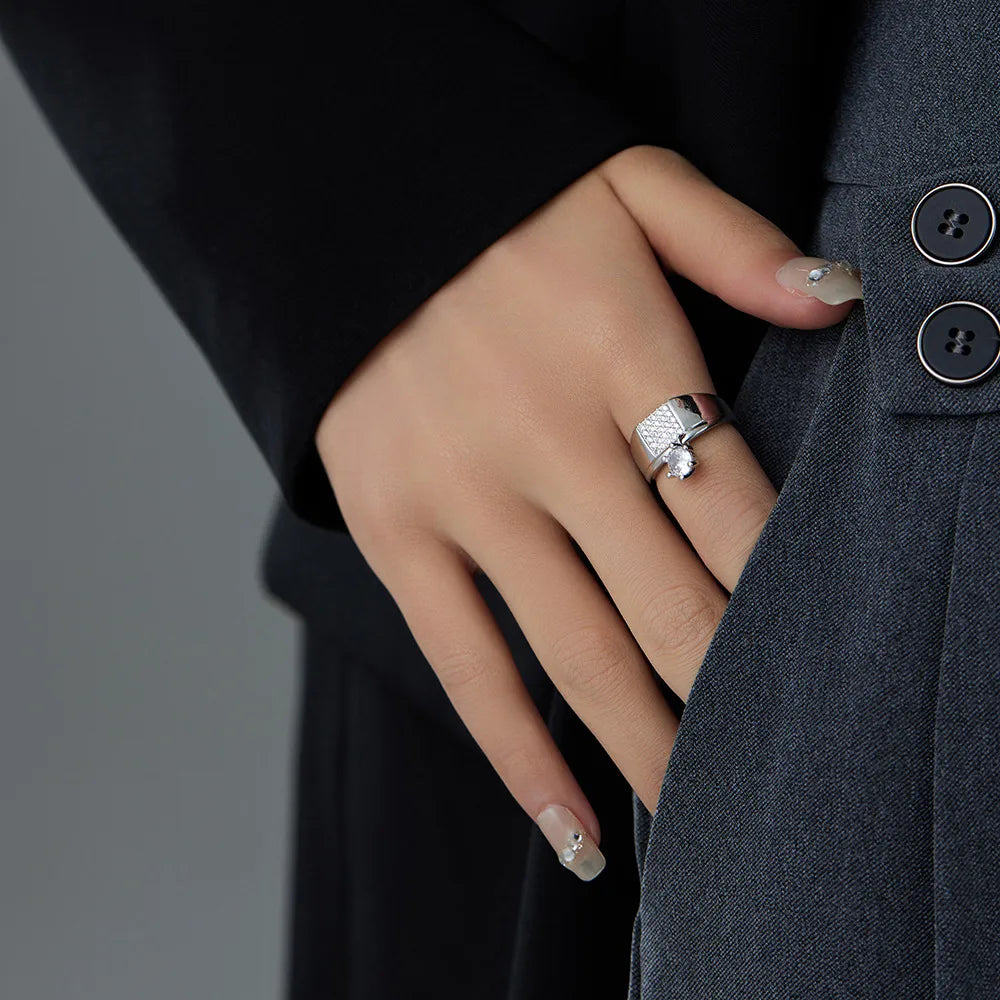 Silver Solid Squacon Ring