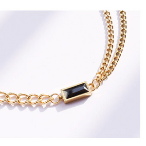 Black Gold Chain Bracelet+Neckpiece