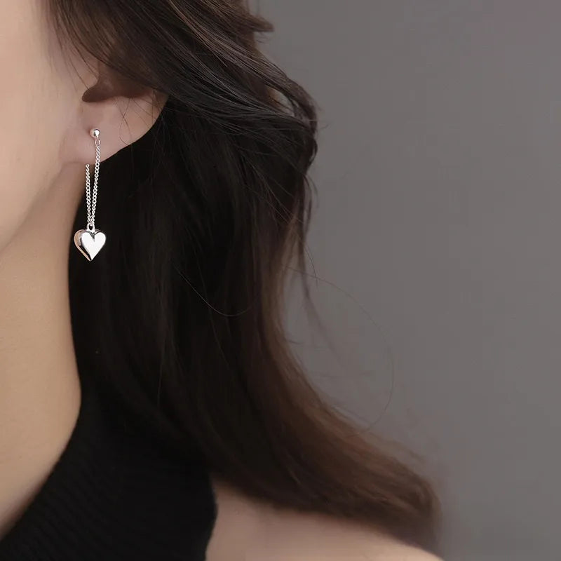 Heart Chain Drop Earrings