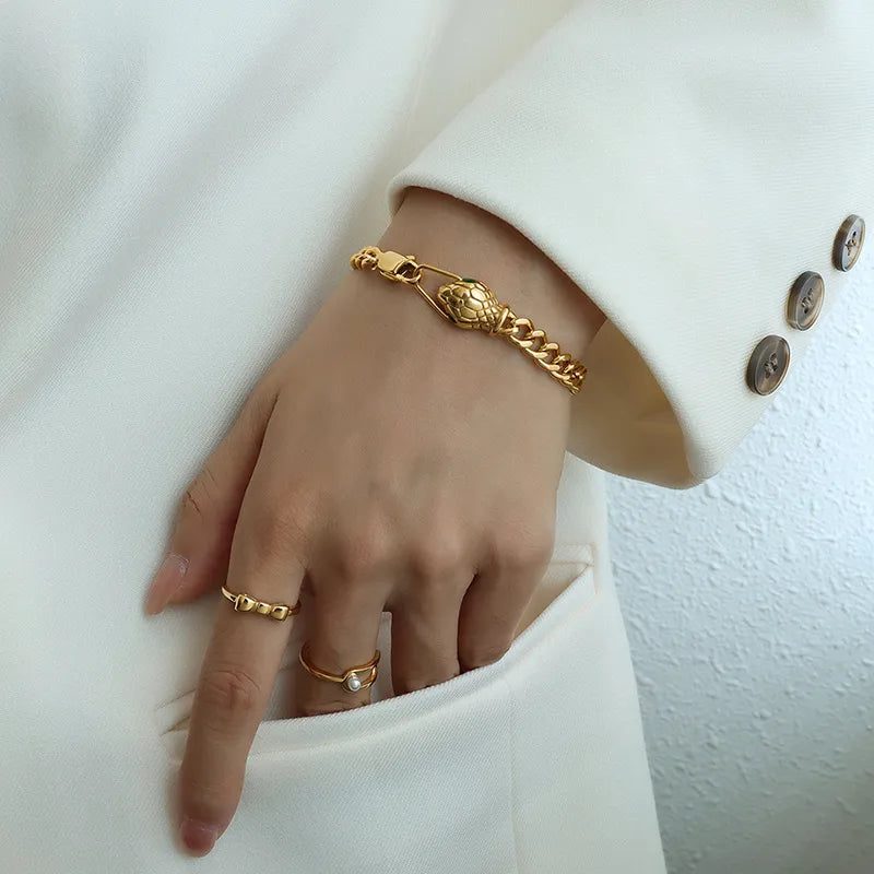 Beccarite Gold Snake Bracelet