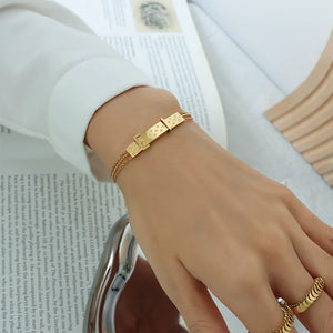 Gold Clover Belt Bracelet