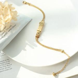 Gold Clover Belt Bracelet