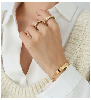 Gold Clover Belt Bracelet