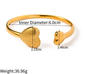 Gold Heart Duo Bracelet