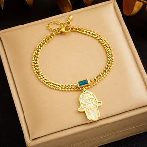 Hamsa Gold Bracelet