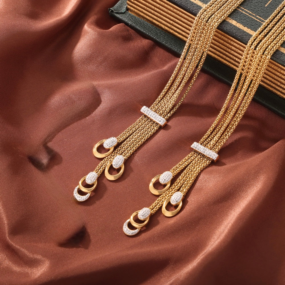 Rhinestone Belt Layered Neckpiece