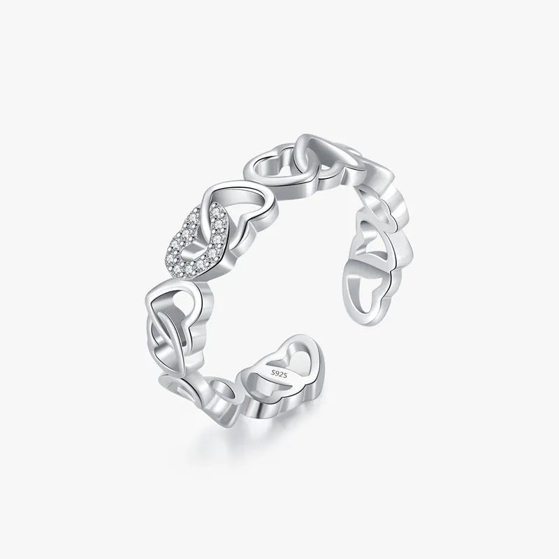 Linked Heart Ring
