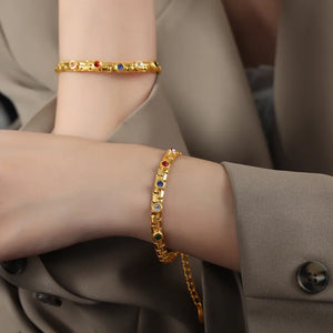 Multicolour Gold Bracelet