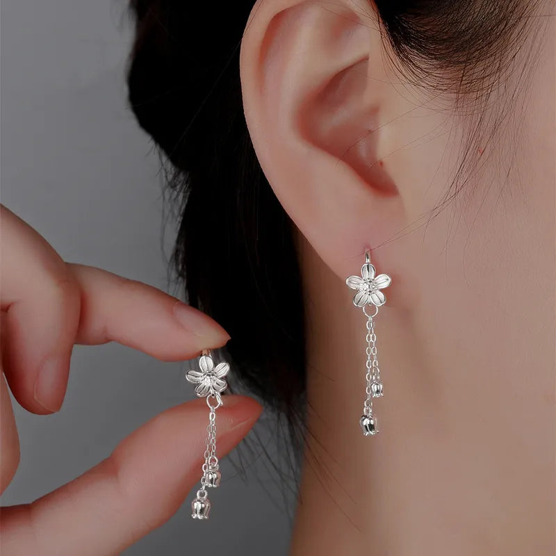 Flower Drop Bud Earrings