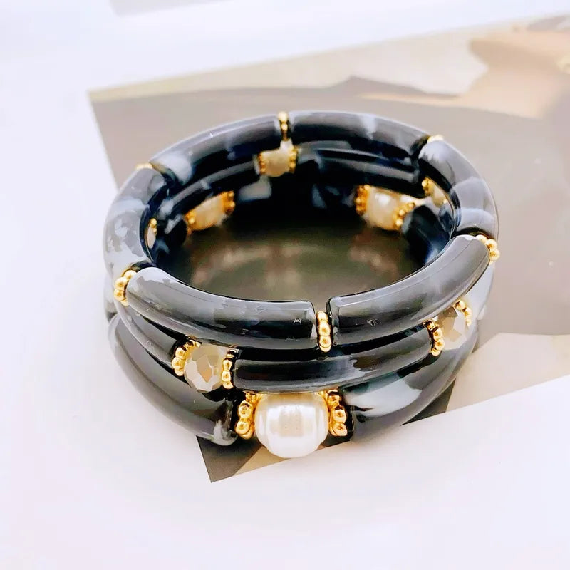 Black marble stack