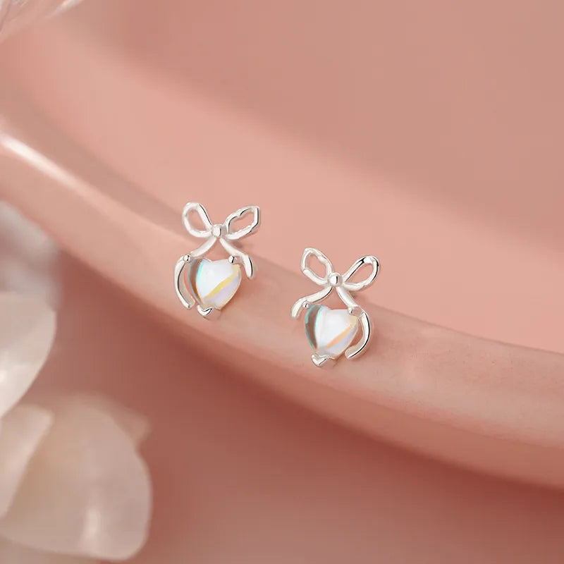 Bow moonheart studs
