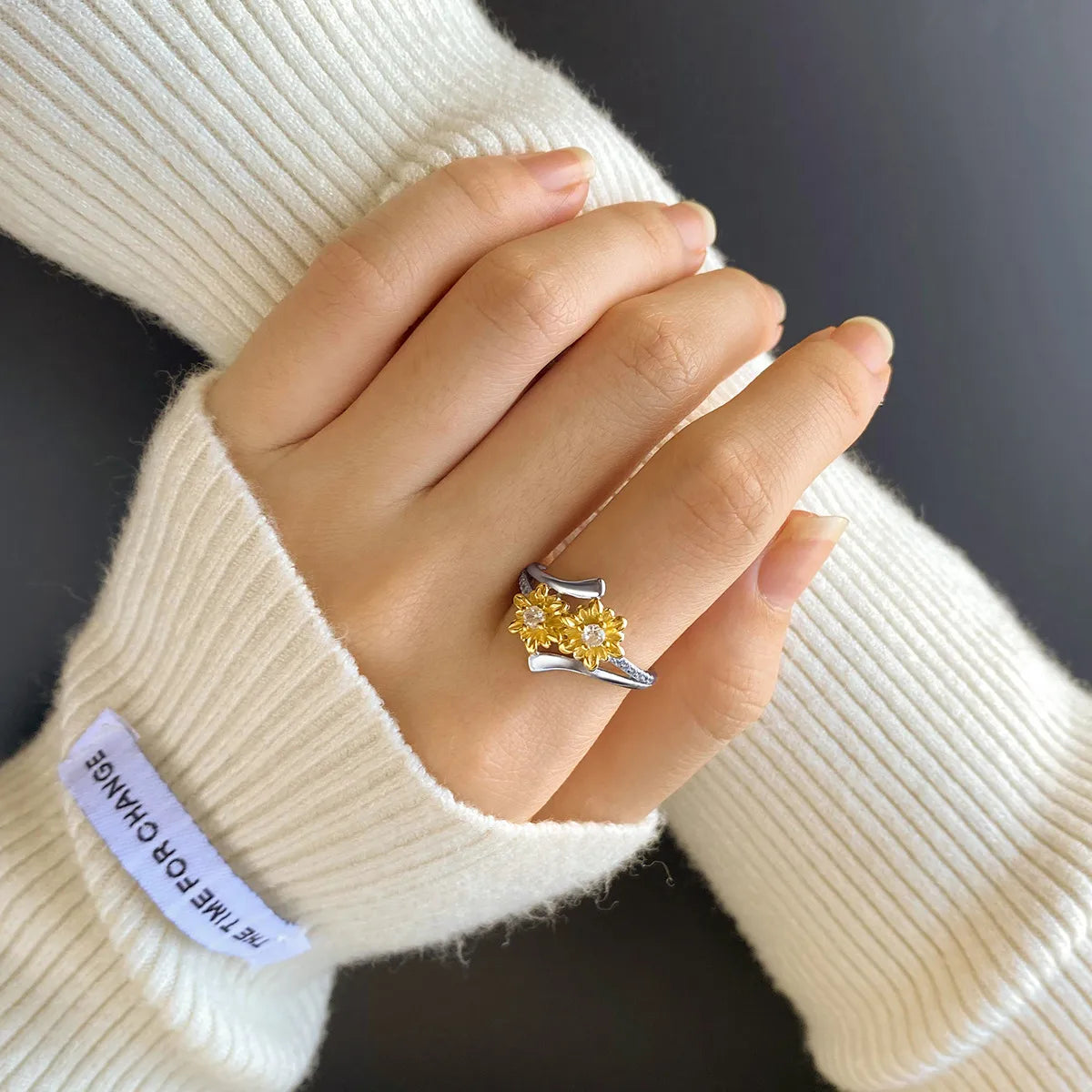 Dual Sunflower Ring