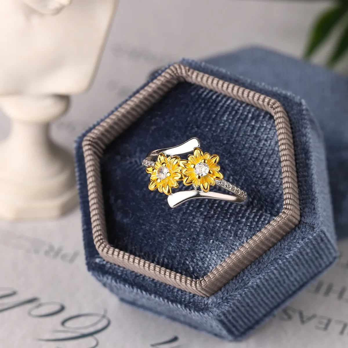 Dual Sunflower Ring