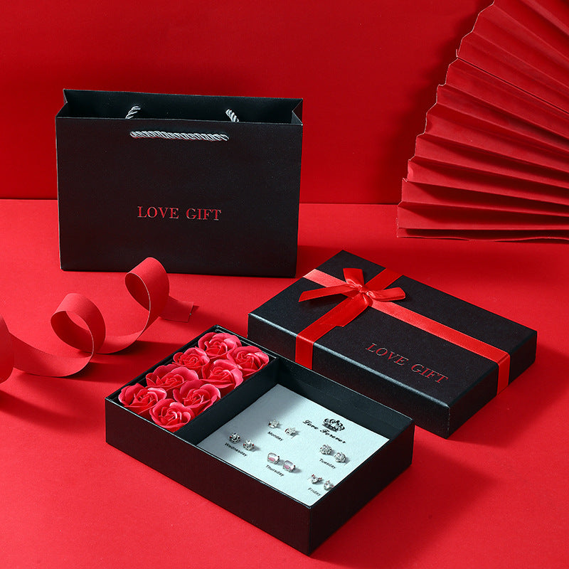 7 Days of Love Jewelry Box – Holds Earrings & Rings