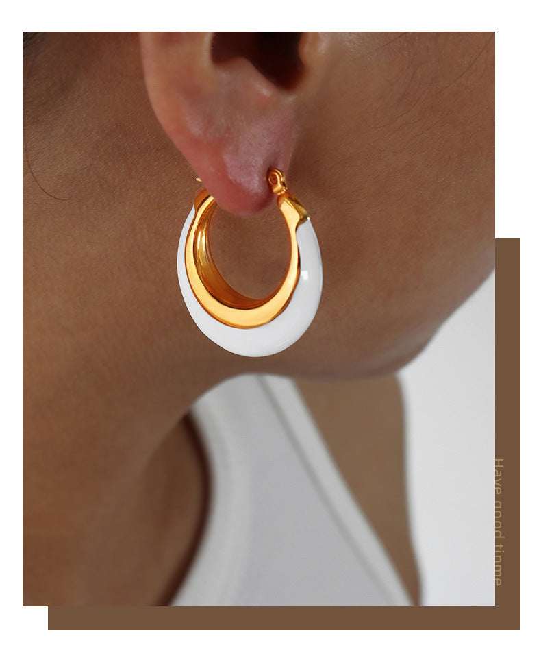 B&W Gold Hoops