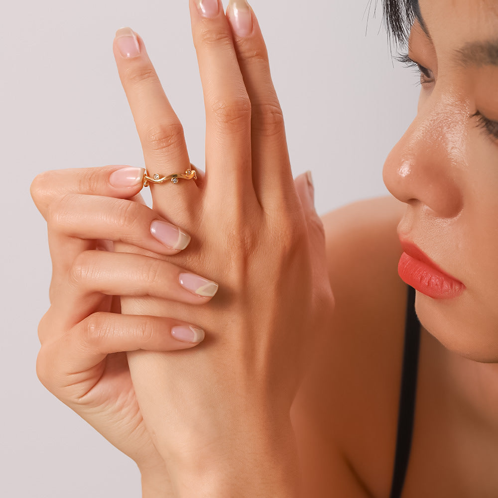 Gold Irregular Geometric Ring