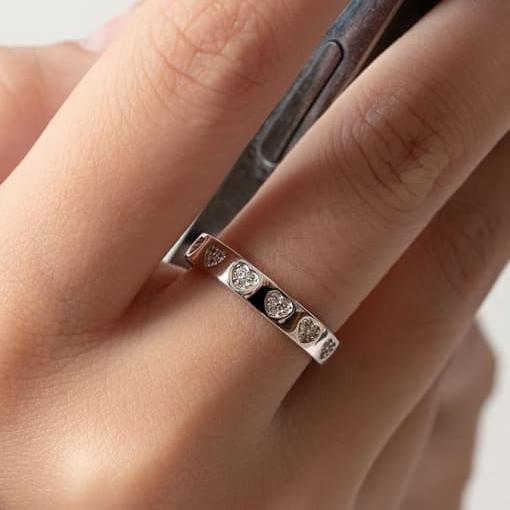Heart Band Adjustable Ring