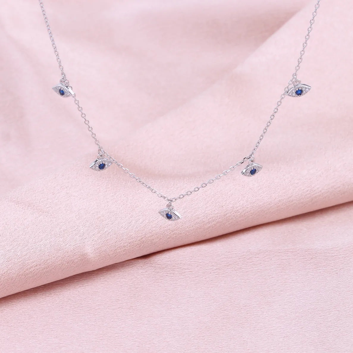 Silver Evil Eye Charm Neckpiece