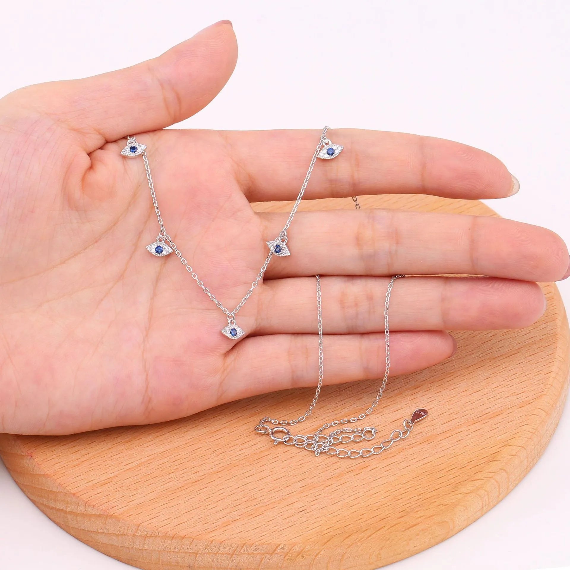 Silver Evil Eye Charm Neckpiece