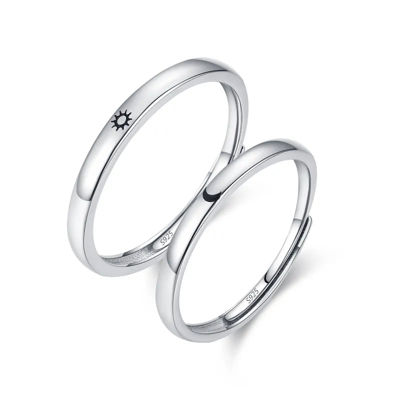 Minimalist Sun-Moon Couple Bands – Lush - Main Image