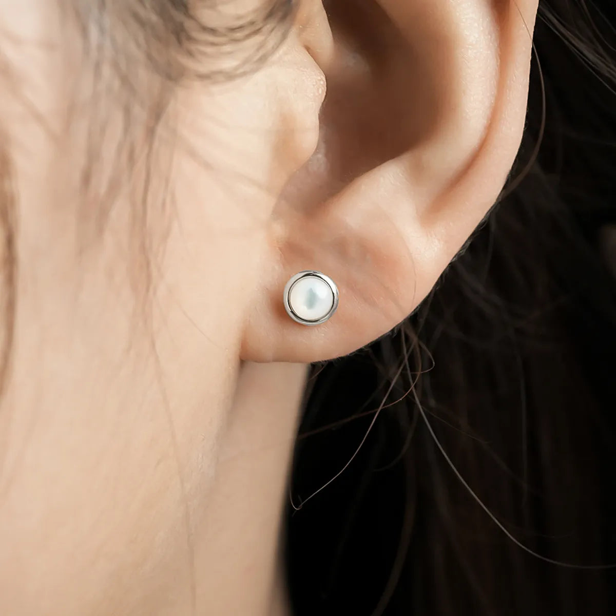 Round Silver Earrings