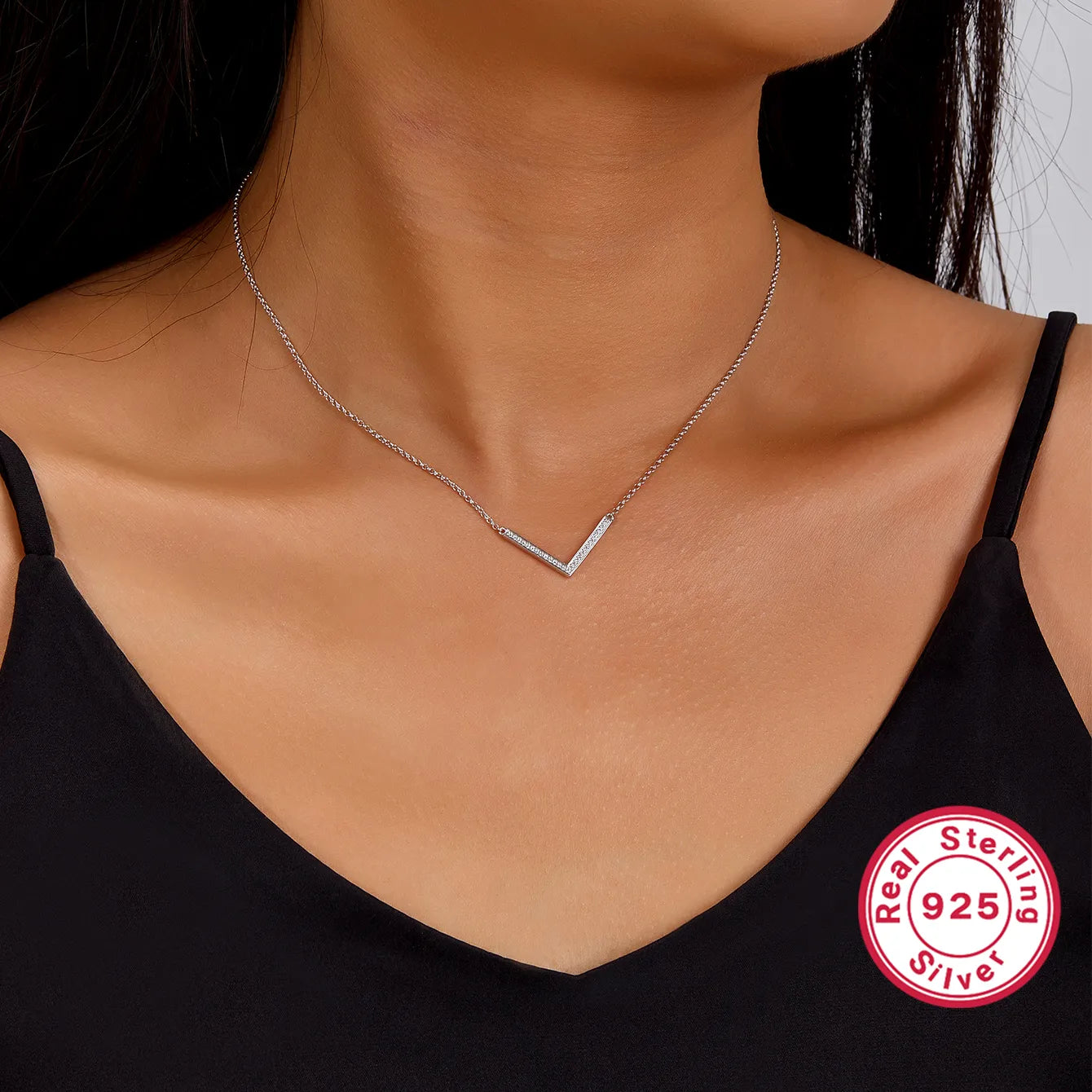 V Shape Silver Neckpiece