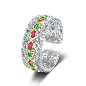 Vintage Multicolour Adjustable Ring