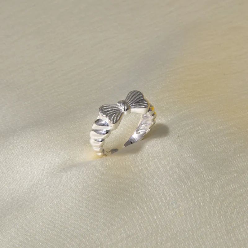 Vintage Solid Bow Adjustable Ring