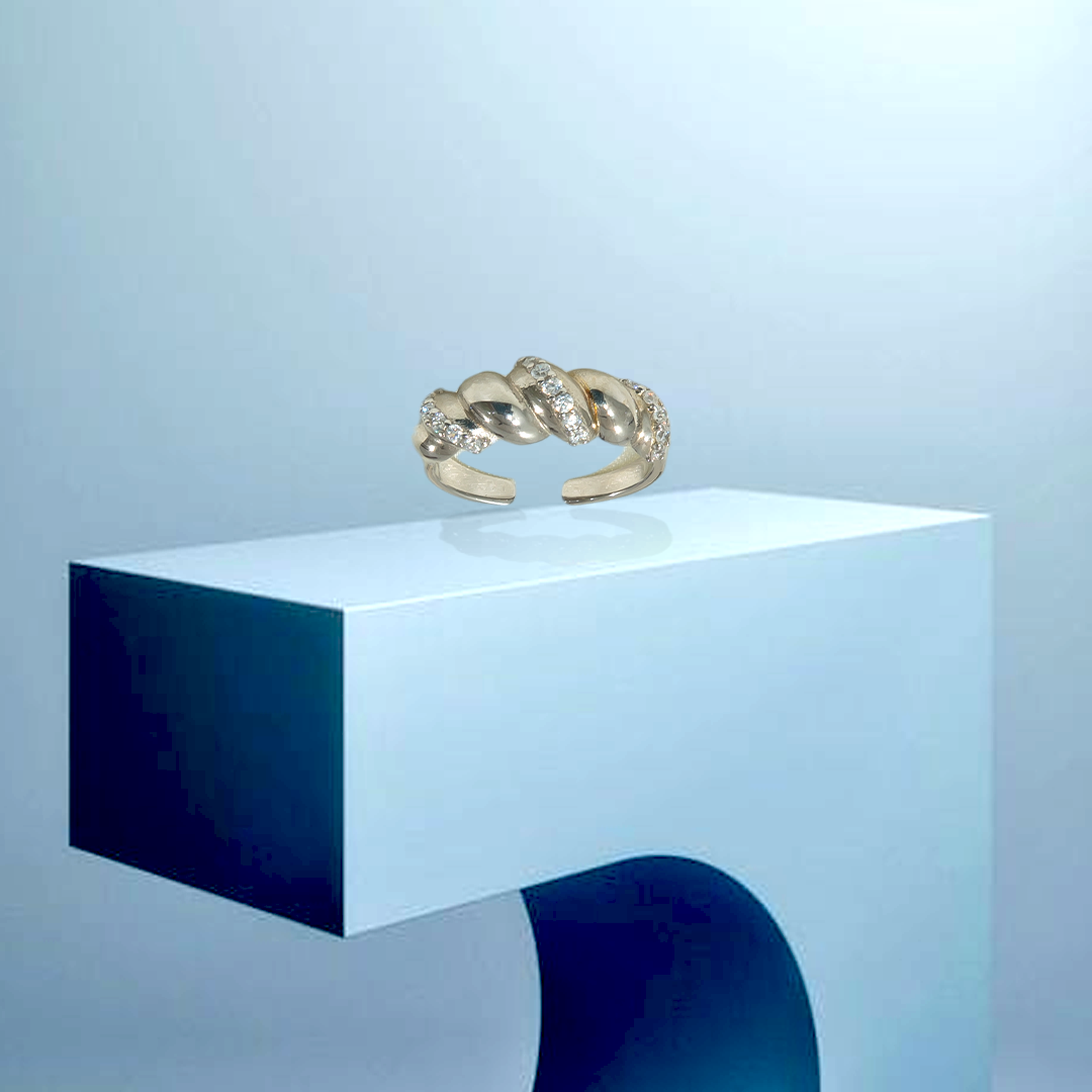 Vintage Solid Twist Adjustable Ring