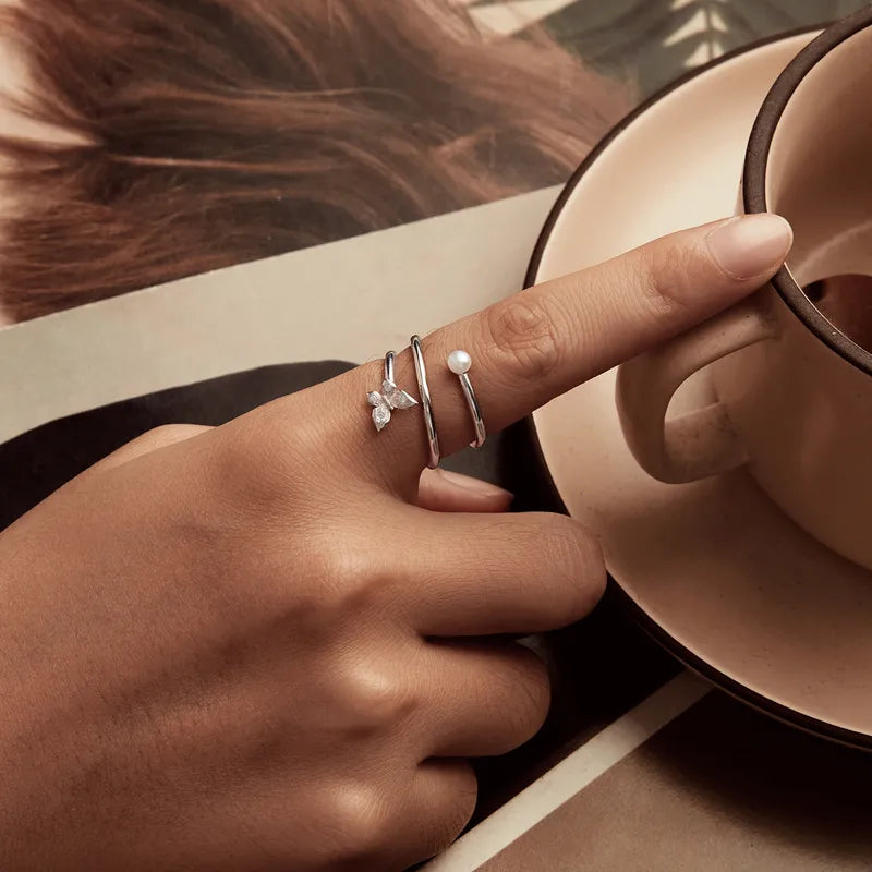 Butterfly Three-Layer Ring