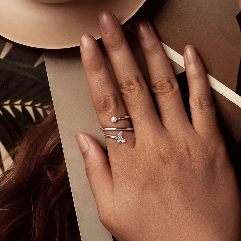 Butterfly Three-Layer Ring