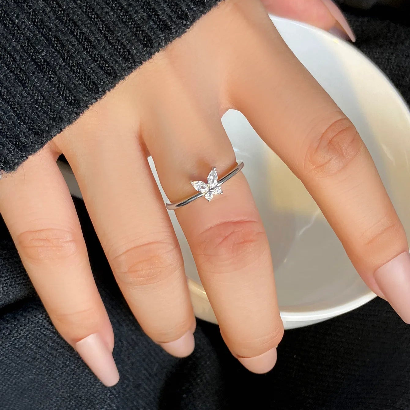 Zircon Mini Butterfly Ring - Main Image