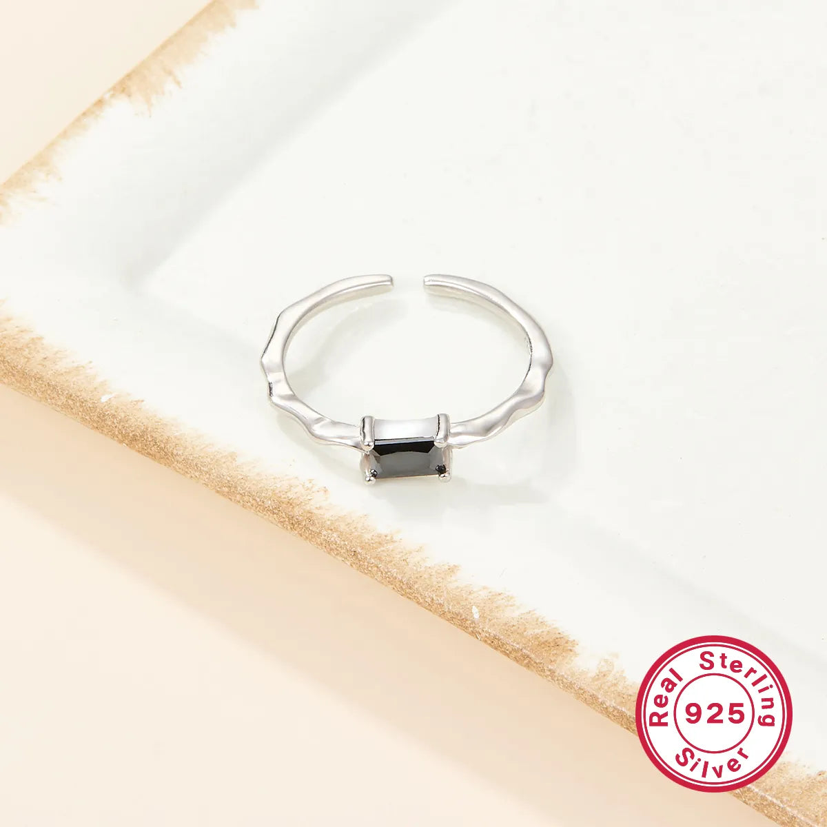 Recti Black Stone Ring