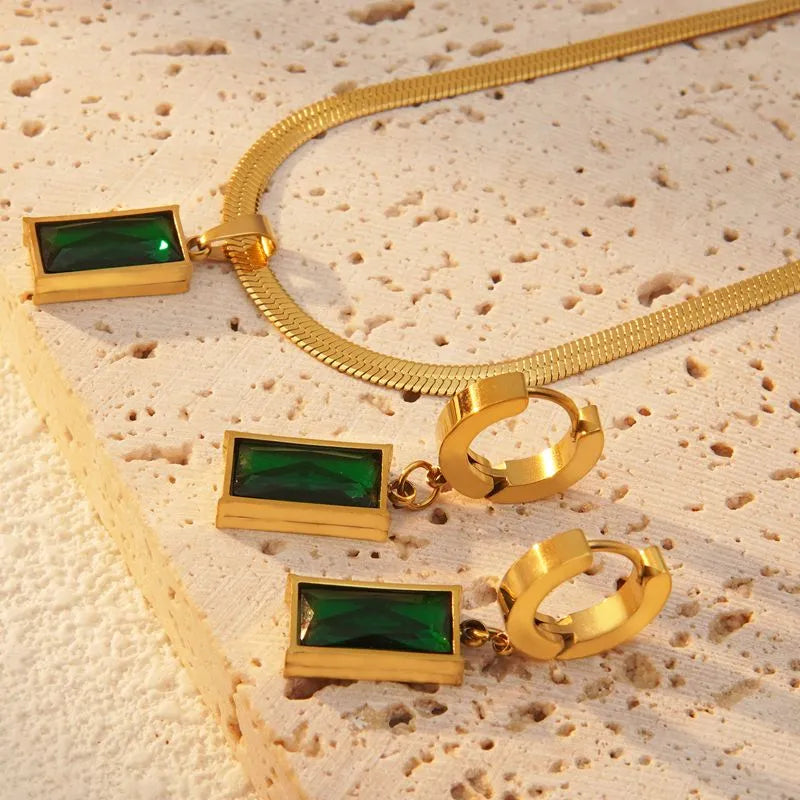 Gold Emerald Set