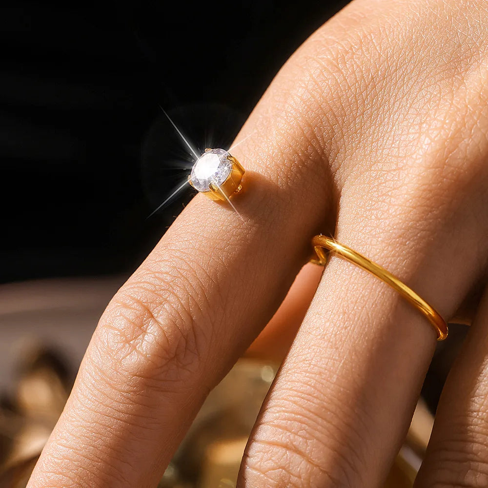 Zircon S-Shape Dual Ring