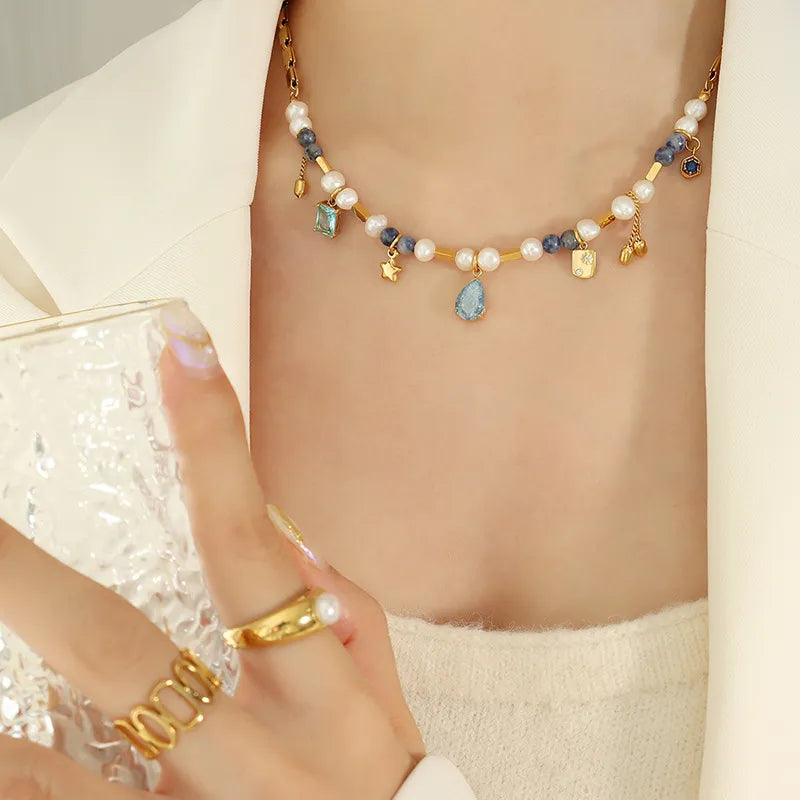 Star Drop Pearl Neckpiece